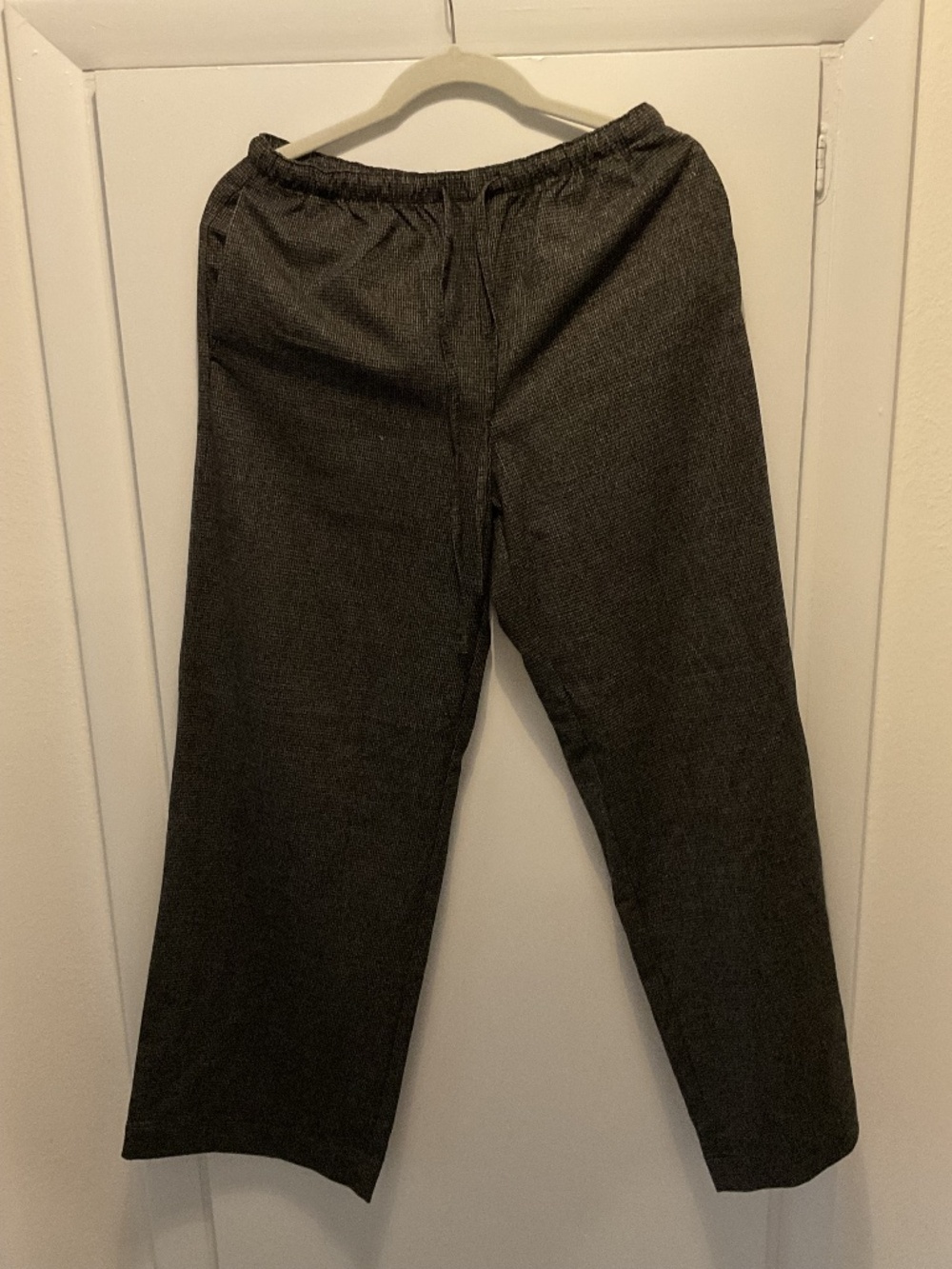 Ann Taylor LOFT, Drawstring, Black/Grey Small Check Pattern, Size XS
